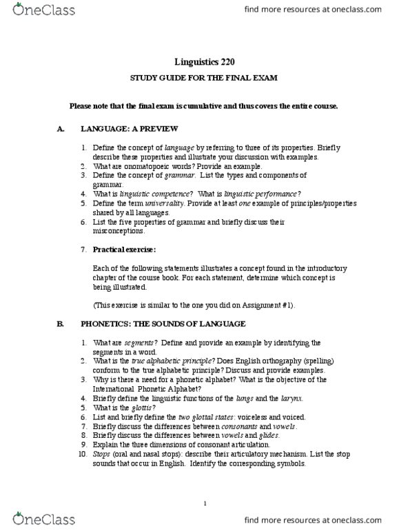 LING 220 Lecture Notes - Lecture 6: Complementary Distribution, Back-Formation, Phrase Structure Rules thumbnail