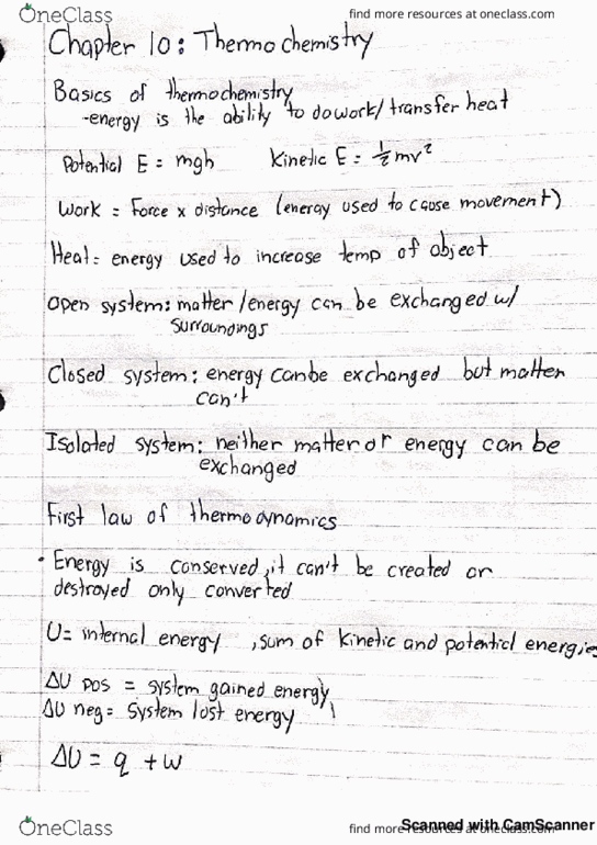 CHEM 102 Lecture 2: chapter 10- Thermo chemistry thumbnail