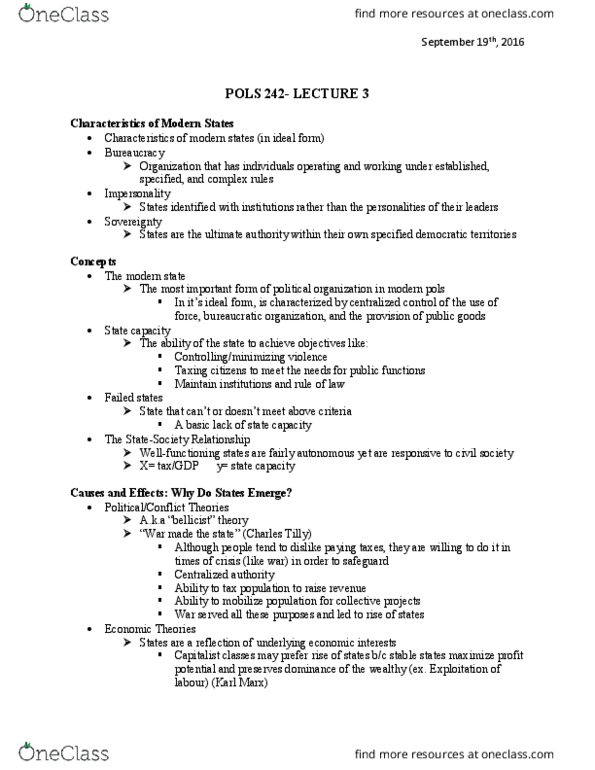 POLS 242 Lecture Notes - Lecture 3: Foregone Conclusion thumbnail