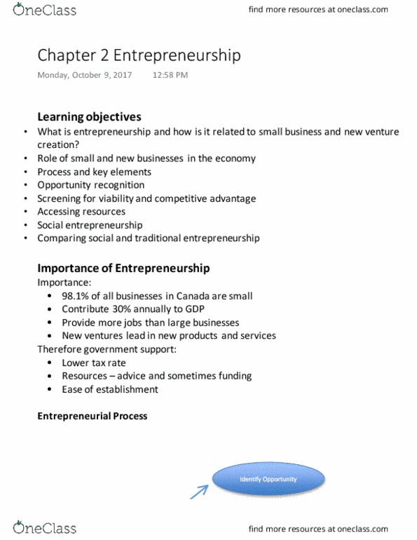 BU111 Chapter Notes - Chapter 2: Social Entrepreneurship, Social Business thumbnail