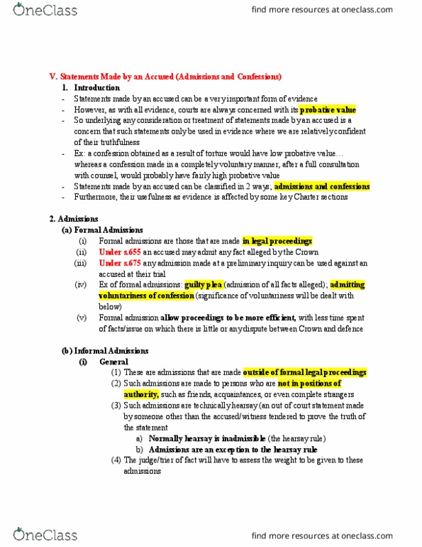 CRIM 330 Lecture Notes - Lecture 9: Duty Counsel, Fundamental Justice, Perjury thumbnail