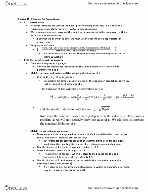 STAT 2040 Lecture Notes - Lecture 10: Confidence Interval, Probability Distribution, Simple Random Sample thumbnail