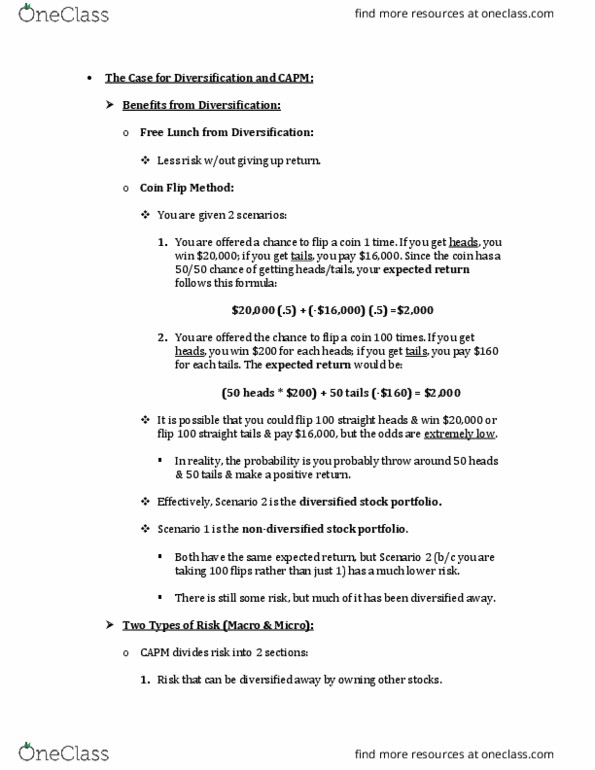 FIN 260 Lecture Notes - Lecture 39: Consolidated Edison, Capital Asset Pricing Model thumbnail
