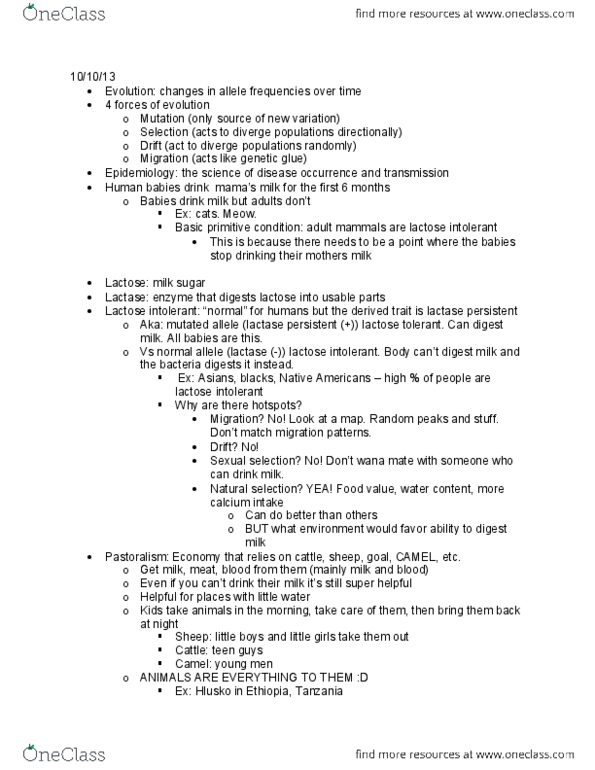 INTEGBI 35AC Lecture Notes - Sexual Selection, Mutation, Myoglobin thumbnail