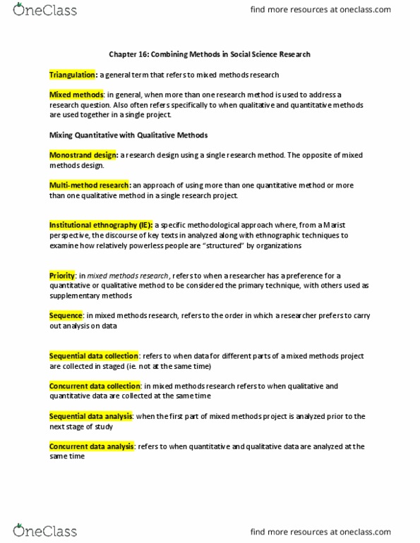 Sociology 2206A/B Chapter Notes - Chapter 16: Ethnography thumbnail