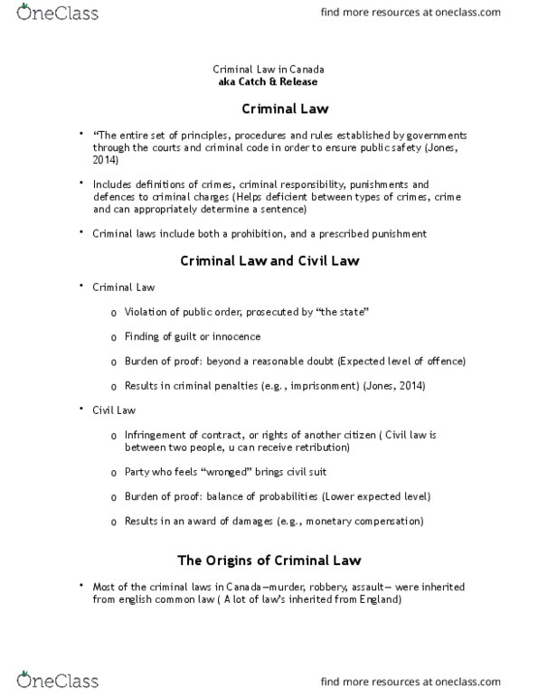 CRIM 101 Lecture Notes - Lecture 3: Small Claims Court, Toronto Police Service, Mental Disorder thumbnail