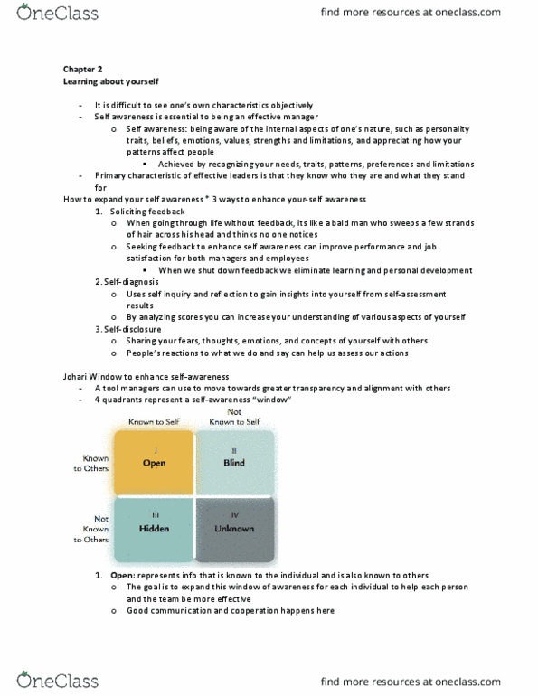 COMMERCE 3S03 Chapter Notes - Chapter 2: Extraversion And Introversion, Conscientiousness, Agreeableness thumbnail