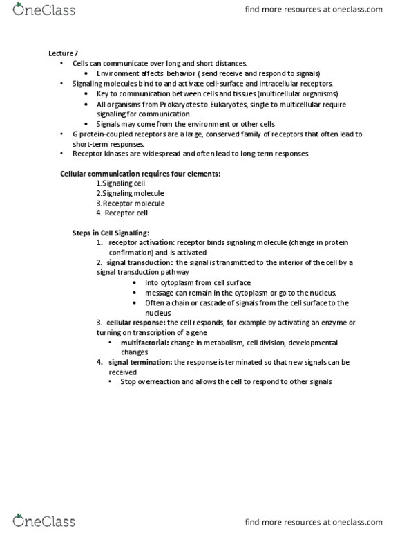 BIOA01H3 Lecture Notes - Lecture 7: Streptococcus, Cytosol, Adenylyl Cyclase thumbnail