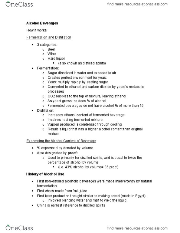 PSYC*3150 Lecture Notes - Lecture 9: Reuptake, Alcoholic Drink, Distilled Beverage thumbnail