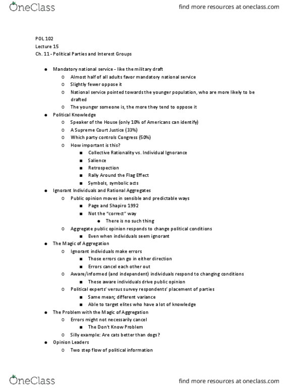 POL 102 Lecture Notes - Lecture 15: Party System, Defensively Equipped Merchant Ship, Collective Responsibility thumbnail