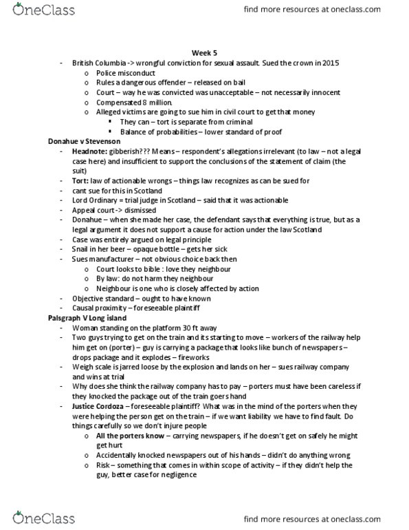 Media, Information and Technoculture 2156A/B Lecture Notes - Lecture 5: Information Privacy, Punitive Damages, Summary Judgment thumbnail