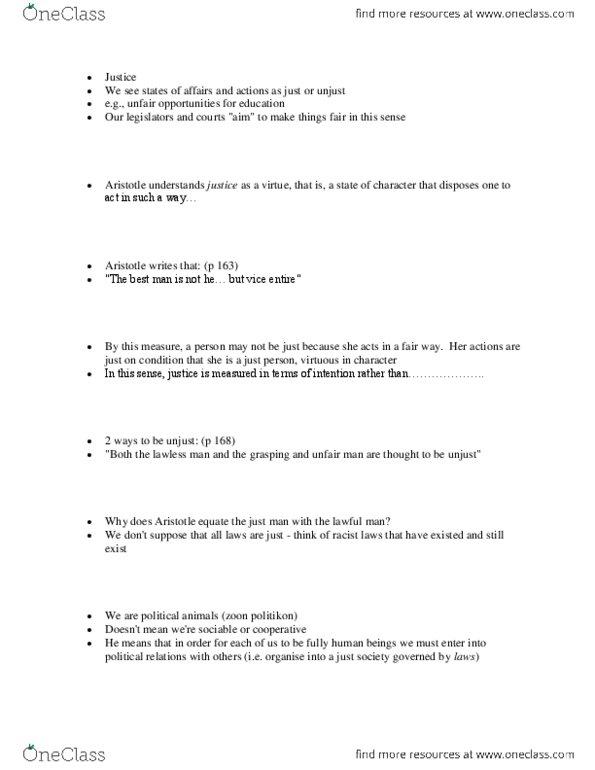 PP110 Lecture Notes - Lecture 7: Eudaimonia, Distributive Justice, Aristocracy thumbnail