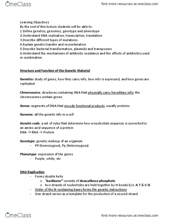 ENH 222 Lecture Notes - Lecture 9: Sickle-Cell Disease, Aureus, Mutagen thumbnail