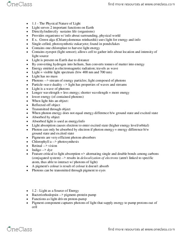 BI110 Chapter Notes - Chapter 1: Soot, Chlorophyll, Algae thumbnail