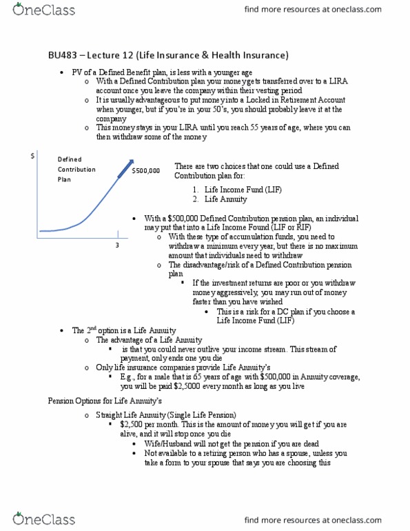 BU483 Lecture Notes - Lecture 12: Canada Pension Plan, Old Age Security, Life Annuity thumbnail