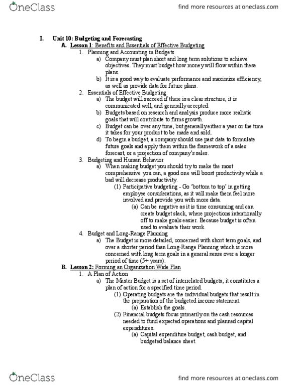 ACC 310F Lecture Notes - Lecture 10: Accounts Payable, Retained Earnings, Fixed Cost thumbnail