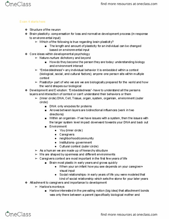 PSYC100 Lecture Notes - Lecture 26: Neurogenesis, Dishabituation, Synaptic Pruning thumbnail