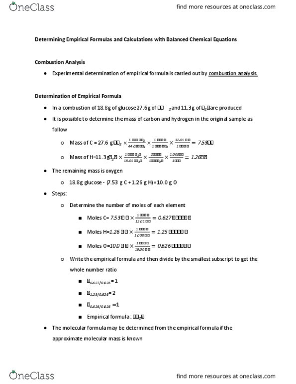 CHEM 1124Q Lecture Notes - Lecture 18: Molar Mass, Haber Process, Limiting Reagent thumbnail