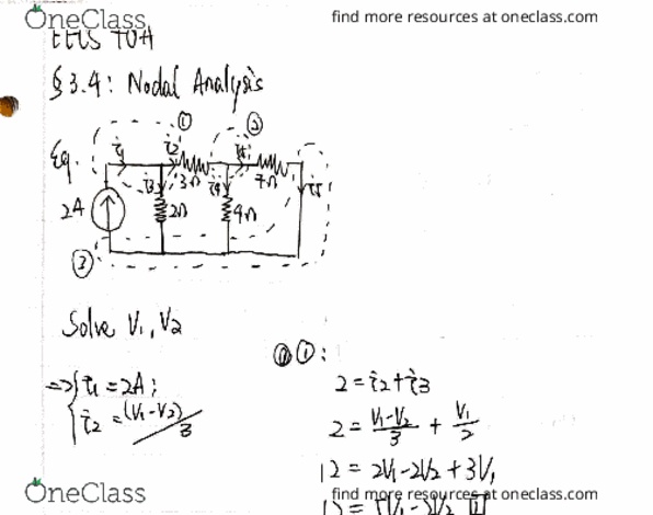 EECS 70A Lecture 9: EECS 70A - Lec 9：Ch3.4 - Nodal Analysis thumbnail