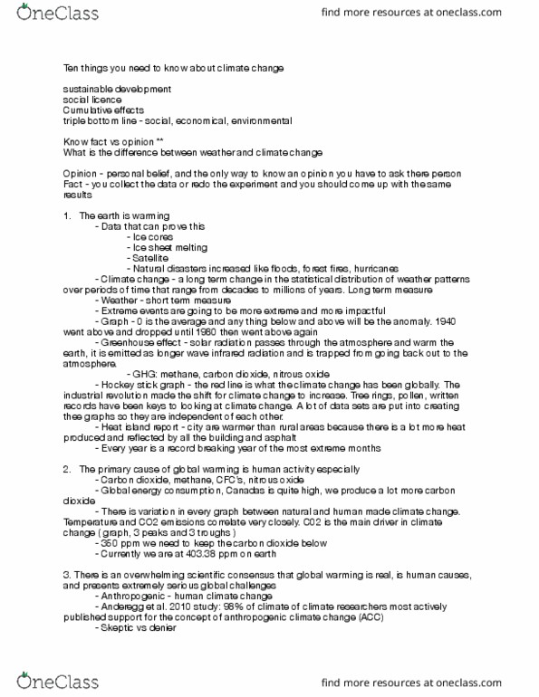 EVSC 110 Lecture Notes - Lecture 17: List Of Domesticated Animals, Hockey Stick Graph, Global Warming thumbnail