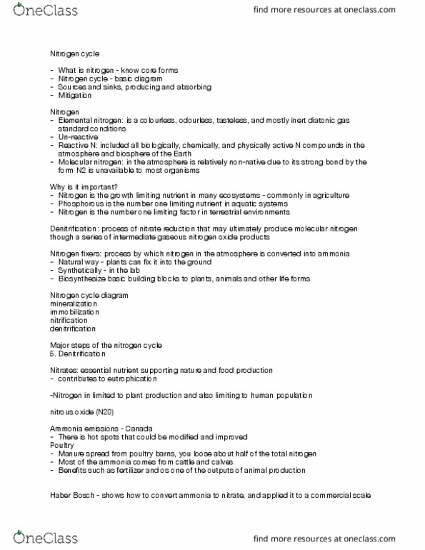 EVSC 110 Lecture Notes - Lecture 20: Meatless Monday, Nitrogen Cycle, Limiting Factor thumbnail