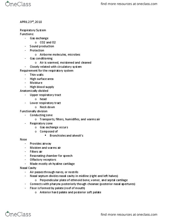 BIOL 240 Lecture Notes - Lecture 31: Sinusitis, Lamina Propria, Sebaceous Gland thumbnail