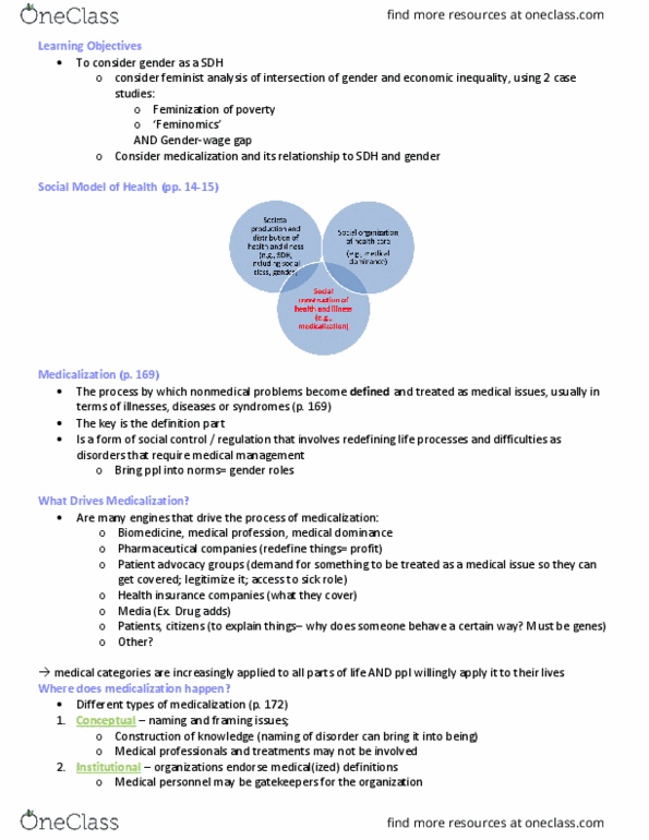 Health Sciences 1002A/B Lecture Notes - Lecture 12: Thomas Szasz, Menopause, Methylphenidate thumbnail