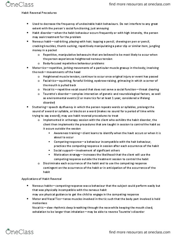 PSYCO282 Lecture Notes - Lecture 21: Vocal Folds, Intellectual Disability, Habit Reversal Training thumbnail