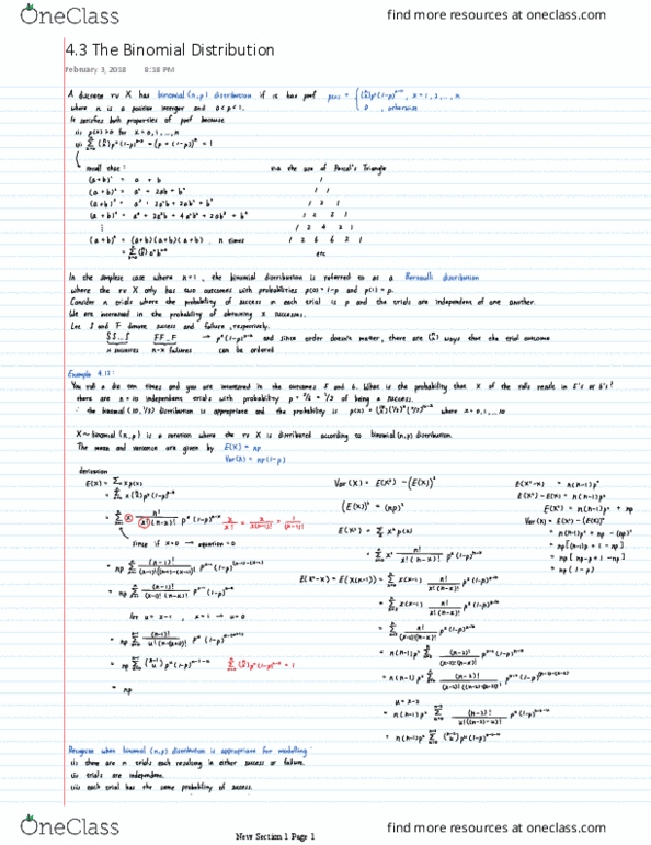 STAT 270 Lecture 18: 4.3 Bionomial Distribution thumbnail