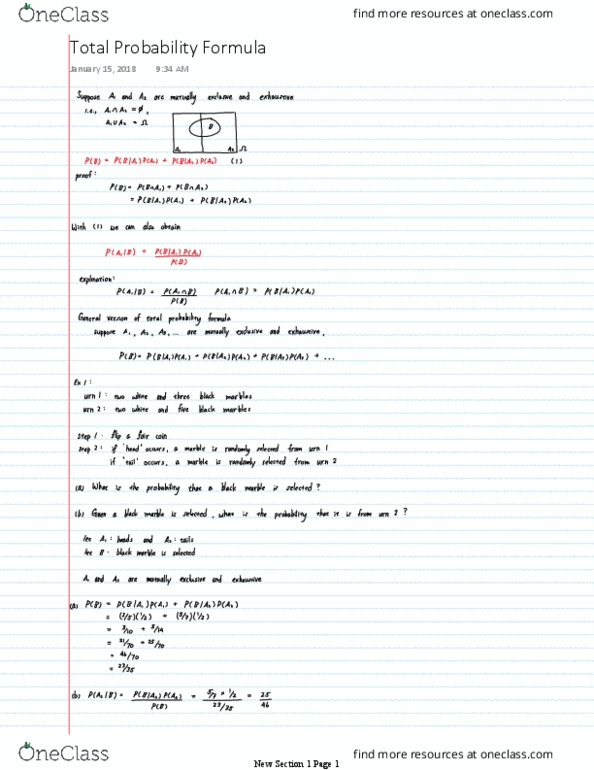 STAT 270 Lecture 12: 3.4.2 Total Probability Formula thumbnail