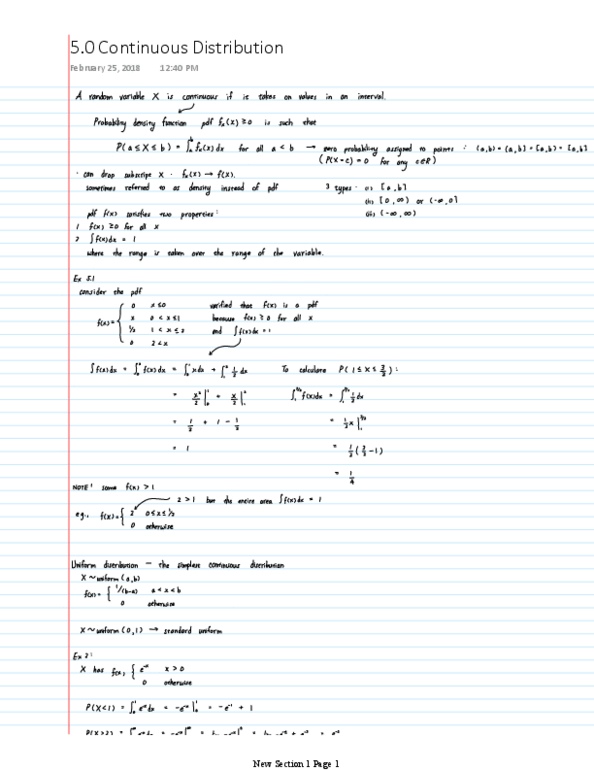 STAT 270 Lecture 22: 5.0 Continuous Distribution thumbnail