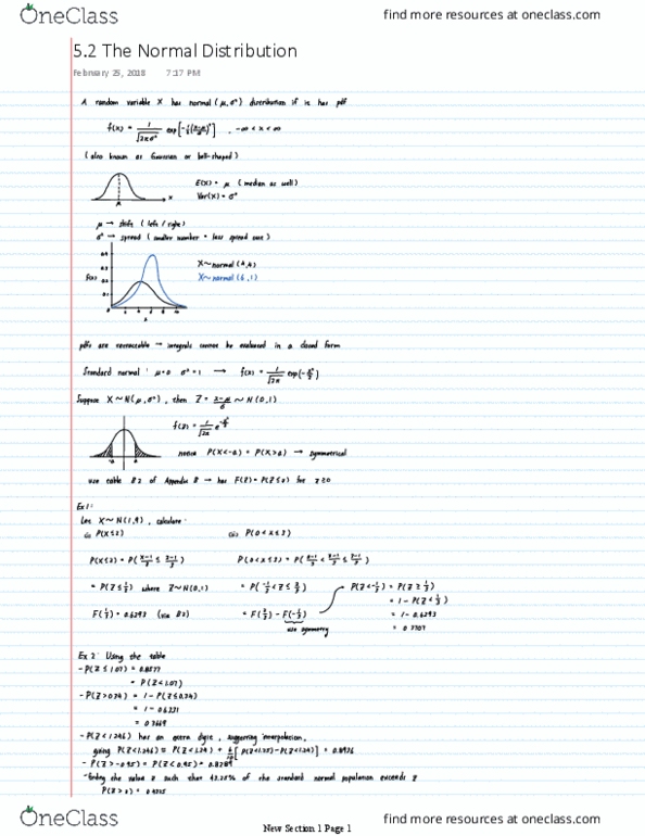 STAT 270 Lecture 24: 5.2 Normal Distribution thumbnail