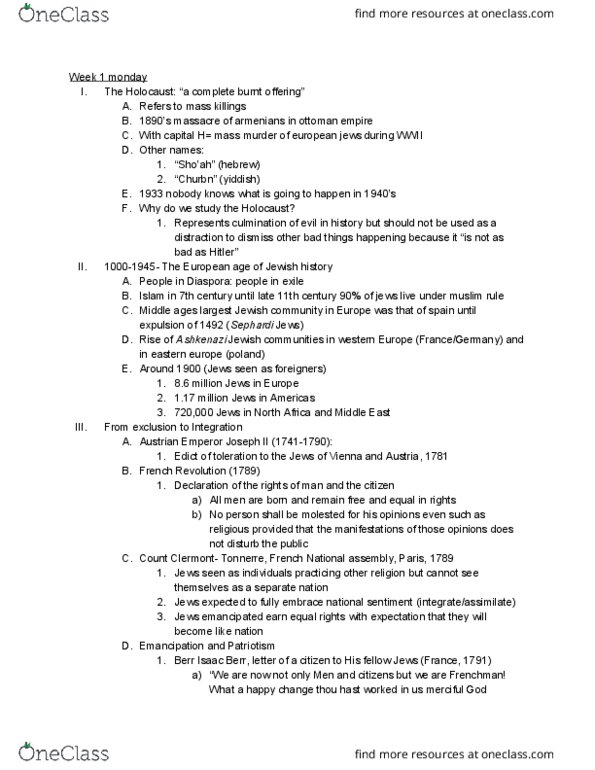 HISTORY 10 Lecture Notes - Lecture 1: Realplayer, Spanish Civil War, Majority Minority thumbnail