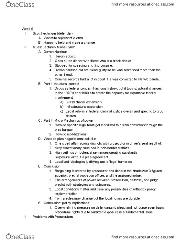 CRM/LAW C7 Lecture Notes - Lecture 9: Family, Adaptive Management, Organizational Ecology thumbnail