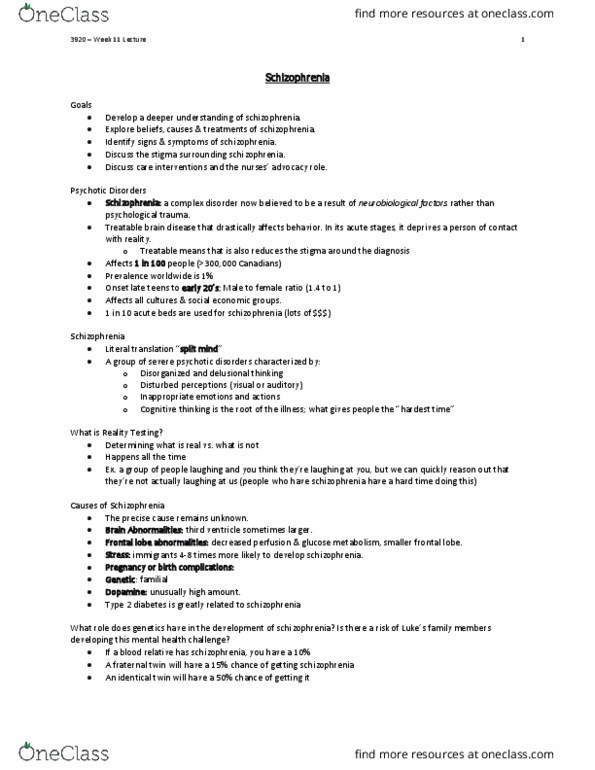 Nursing 3920A/B Lecture Notes - Lecture 10: Taste, Bipolar Disorder, Oculogyric Crisis thumbnail