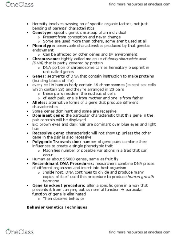 Psychology 1000 Chapter Notes - Chapter 4: Social Darwinism, Evolutionary Psychology, Determinism thumbnail