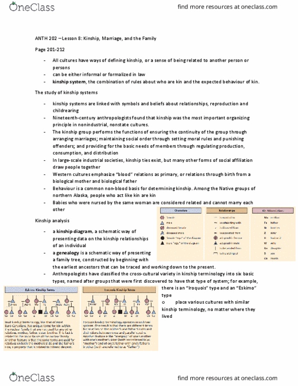 ANTH 202 Lecture Notes - Lecture 9: North American English, Artificial Insemination, Bride Price thumbnail