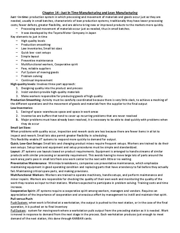 GMS 401 Lecture Notes - Continual Improvement Process, Preventive Maintenance, Lean Manufacturing thumbnail