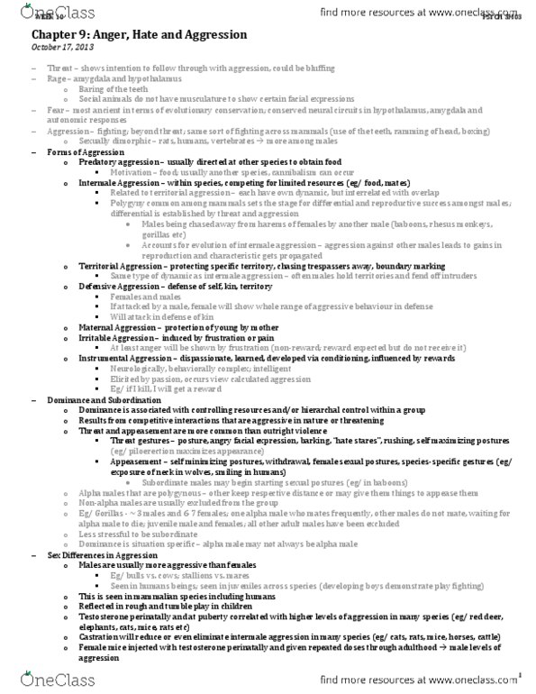 PSYCH 3M03 Lecture Notes - Temporal Lobe Epilepsy, Ovulation, Behavioral Activation thumbnail