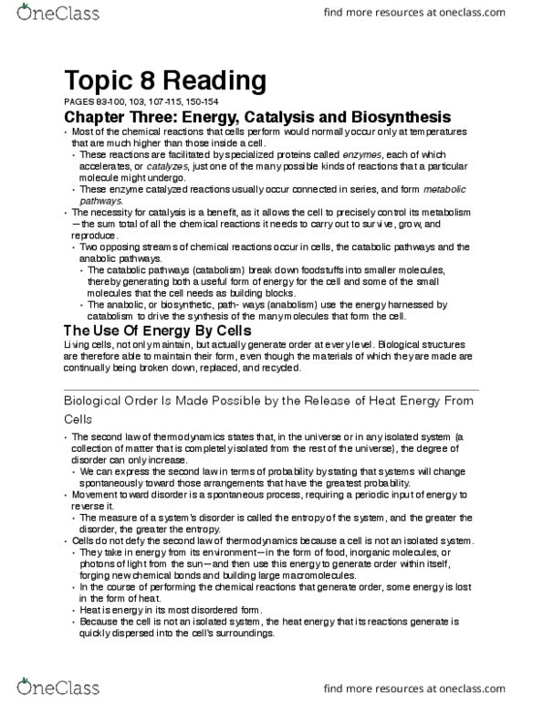 Biochemistry 2280A Chapter Notes - Chapter 8: Chemical Equilibrium, Equilibrium Constant, Lysine thumbnail