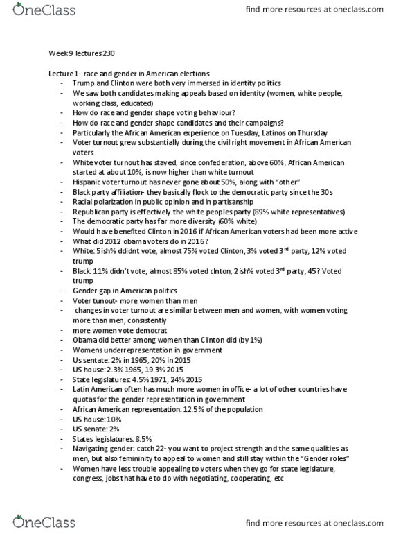 POLS 230 Lecture Notes - Lecture 17: Sandy Hook Elementary School Shooting, Identity Politics thumbnail