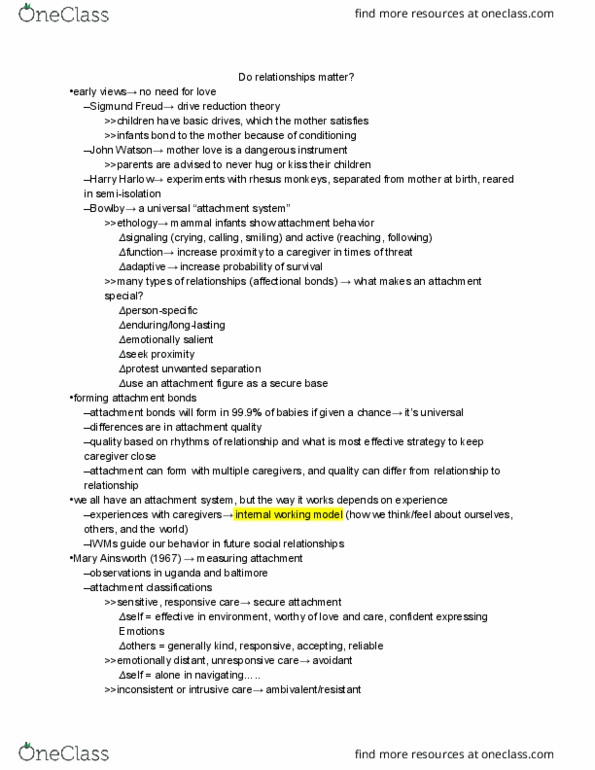 PSYC 355 Lecture Notes - Lecture 20: Attachment In Adults, Psychopathology, Cortisol thumbnail