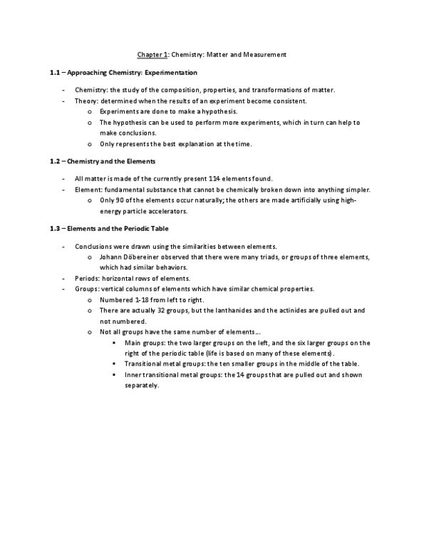 CHM135H1 Chapter Notes - Chapter 1: Astatine, Tellurium, International System Of Units thumbnail