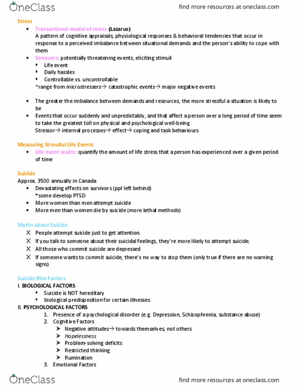 Psychology 1000 Chapter Notes - Chapter 15: Prefrontal Cortex, Endocrine System, Smoking Cessation thumbnail