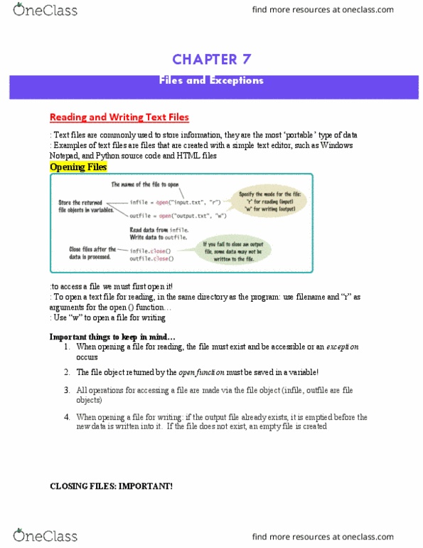 Computer Science 1026A/B Lecture Notes - Lecture 7: Exception Handling, Delimiter, Error Detection And Correction thumbnail