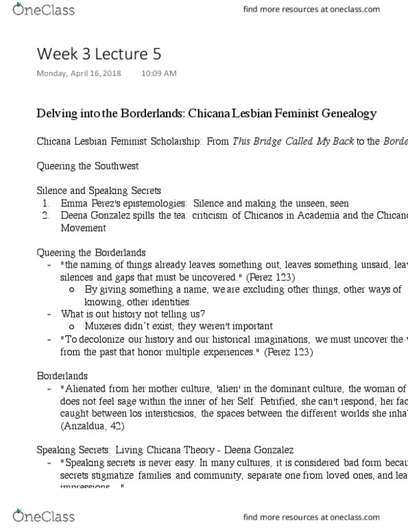 CHICANO 101 Lecture Notes - Lecture 5: Coatlicue, Casta, Leuciscus thumbnail