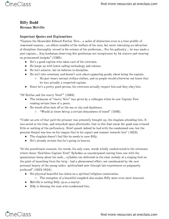 EN 209 Lecture Notes - Lecture 26: Herman Melville, Edward Fairfax, Spiritualized thumbnail