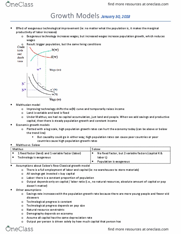 ECON C175 Lecture Notes - Lecture 5: Diminishing Returns, Production Function, Capital Accumulation thumbnail