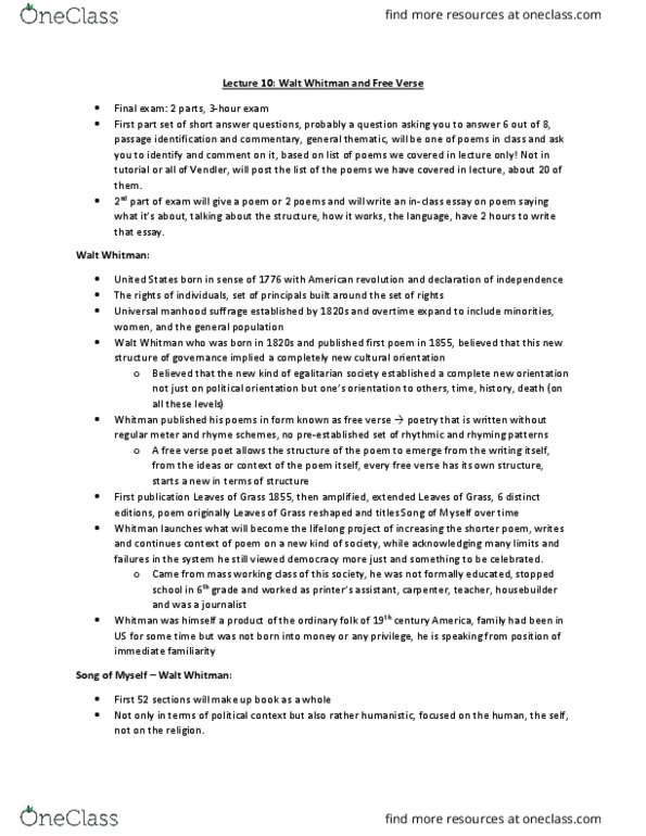 ENGB04H3 Lecture Notes - Lecture 10: Trochee, Manhattan, Dialectic thumbnail