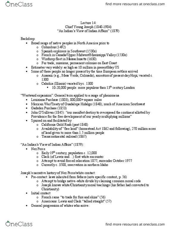 01:790:376 Lecture Notes - Lecture 14: Transcontinental Railroad, Winthrop Fleet, The White People thumbnail